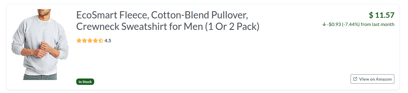 EcoSmart fleece, Cotton-blend Pullover
